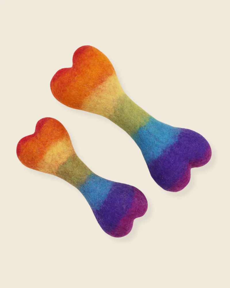 Rainbow Wool Bone Dog Toy (FINAL SALE) - Image 4