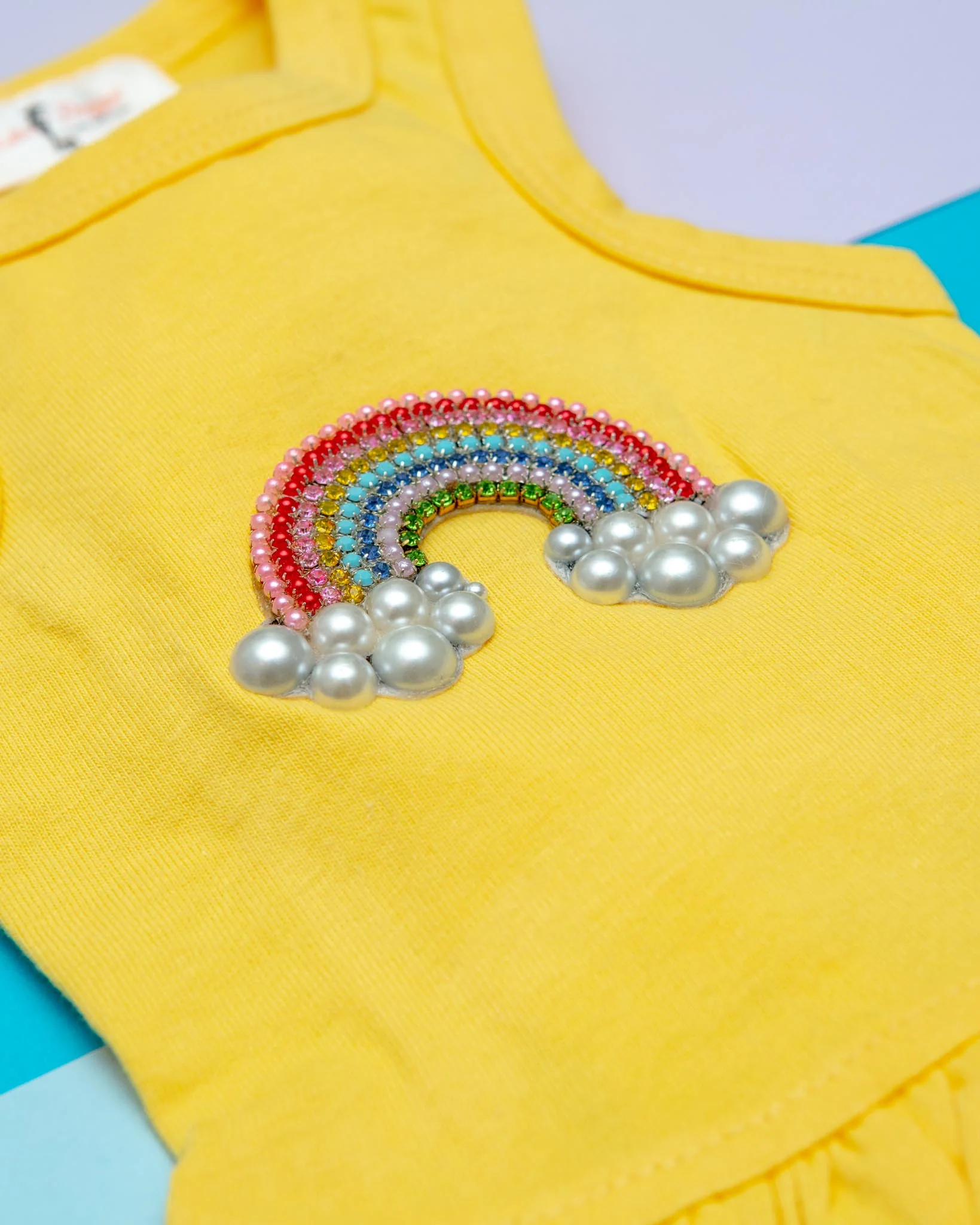 Rainbow Dog Dress in Yellow (CLEARANCE) - Image 2