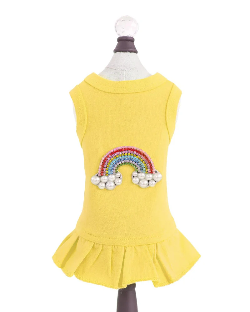 Rainbow Dog Dress in Yellow (CLEARANCE) - Image 6