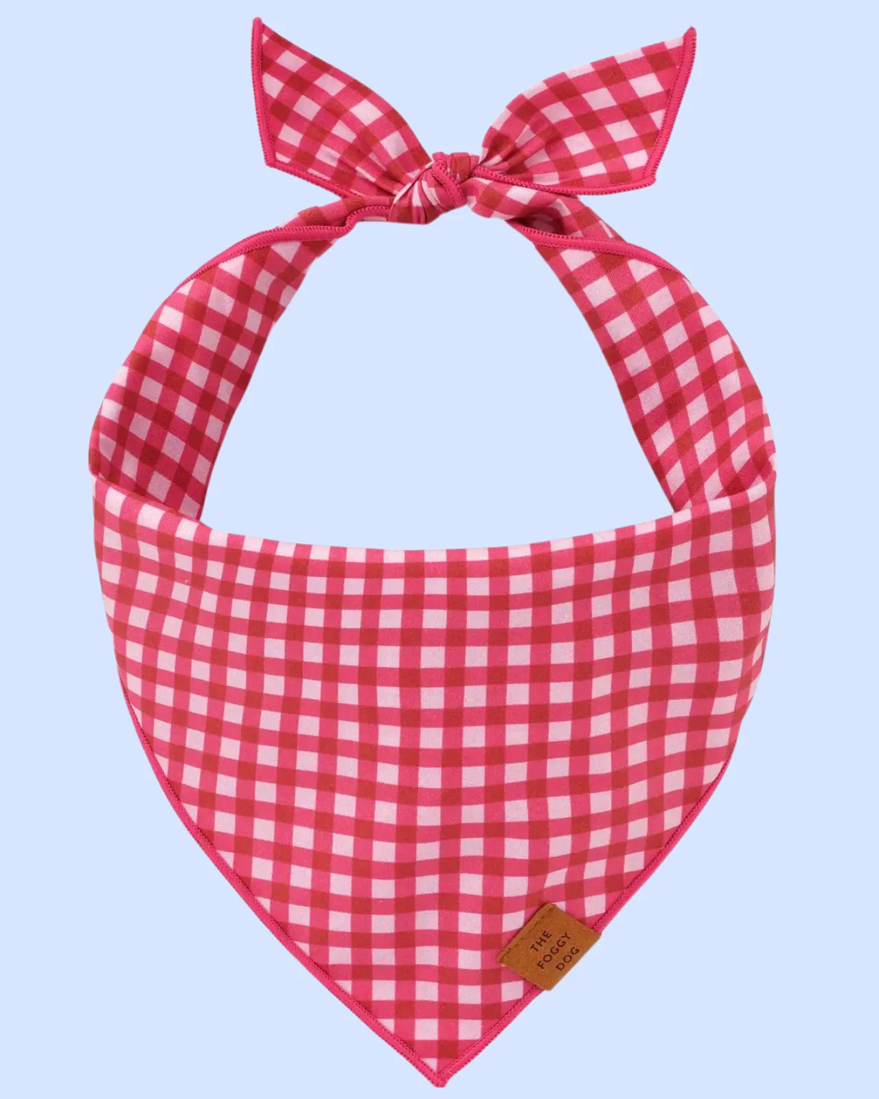 Raspberry Gingham Dog Bandana (Made in the USA) (FINAL SALE) - Image 2