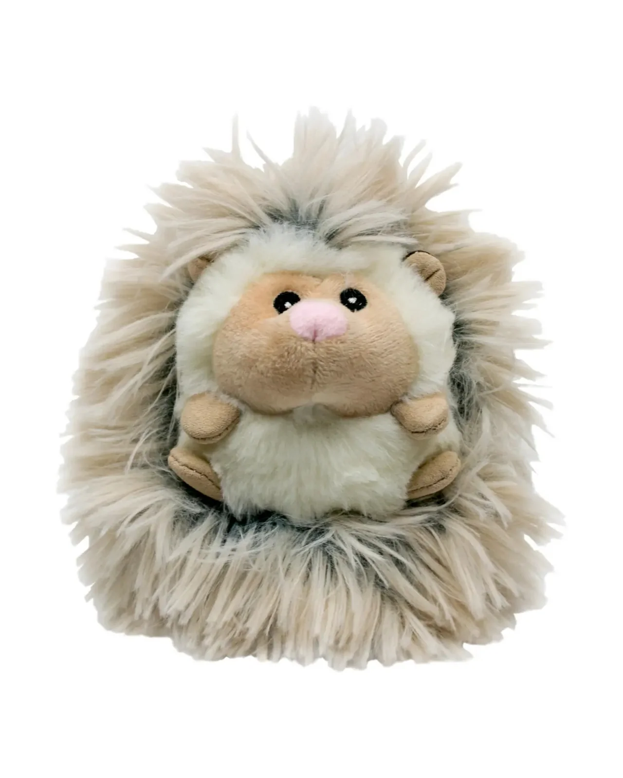 Real Feel Fluffy Hedgehog Squeaky Plush Dog Toy - Image 2