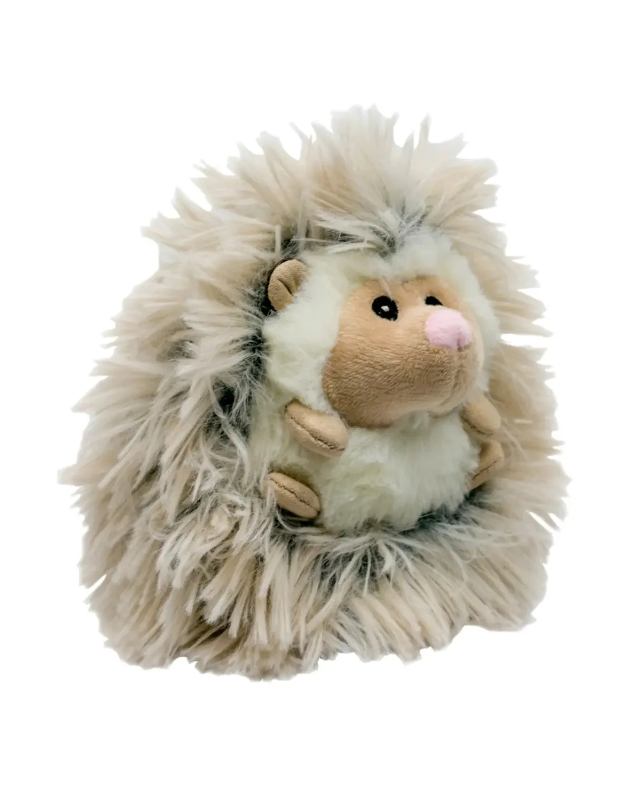 Real Feel Fluffy Hedgehog Squeaky Plush Dog Toy - Image 3