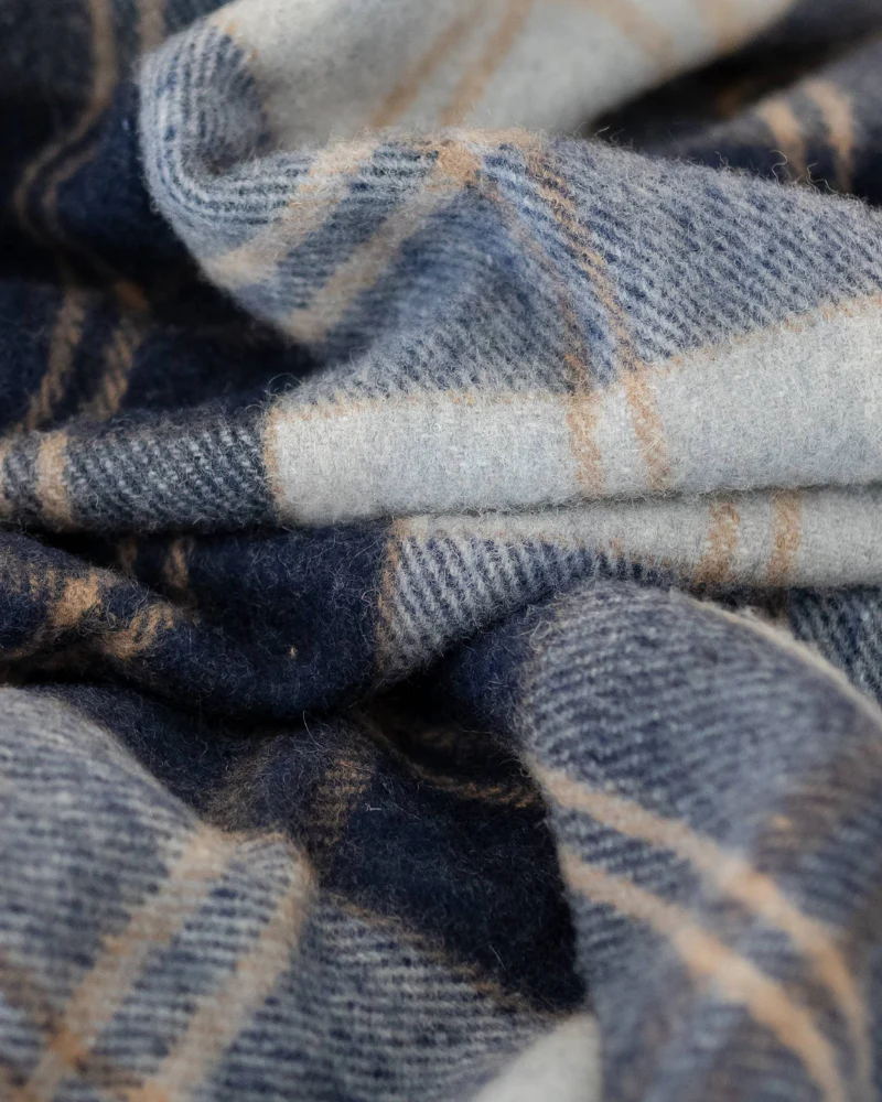 Recycled Wool Pet Blanket in Bannockbane Silver Tartan - Image 2