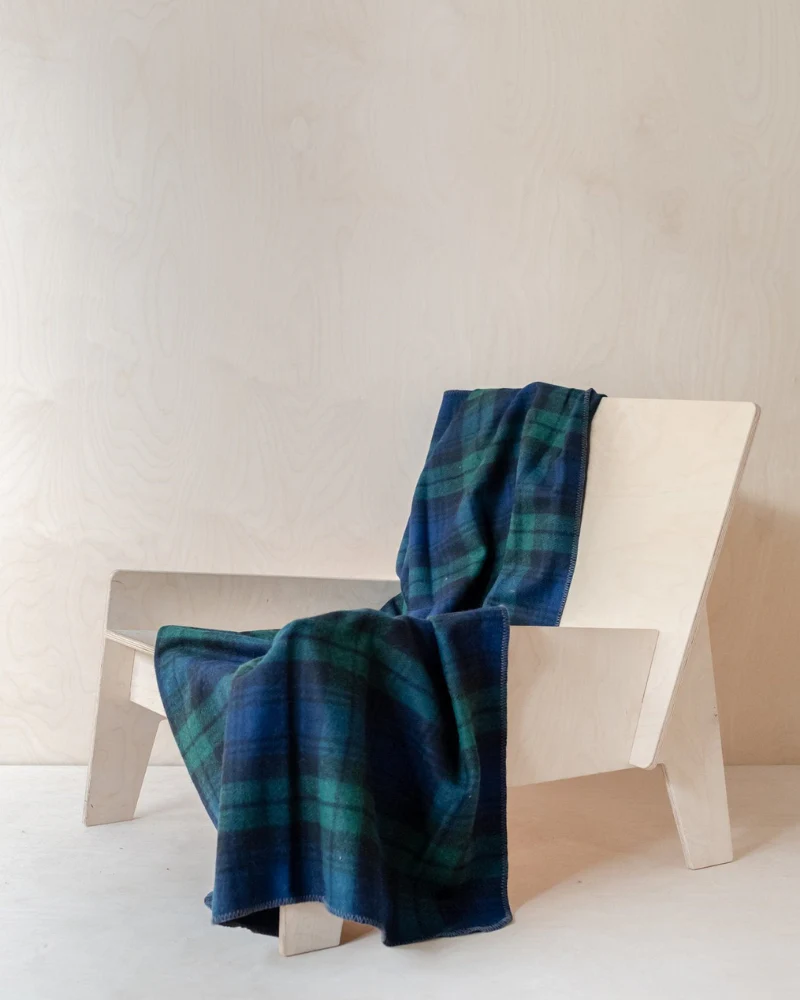 Recycled Wool Pet Blanket in Black Watch Tartan (FINAL SALE) - Image 3