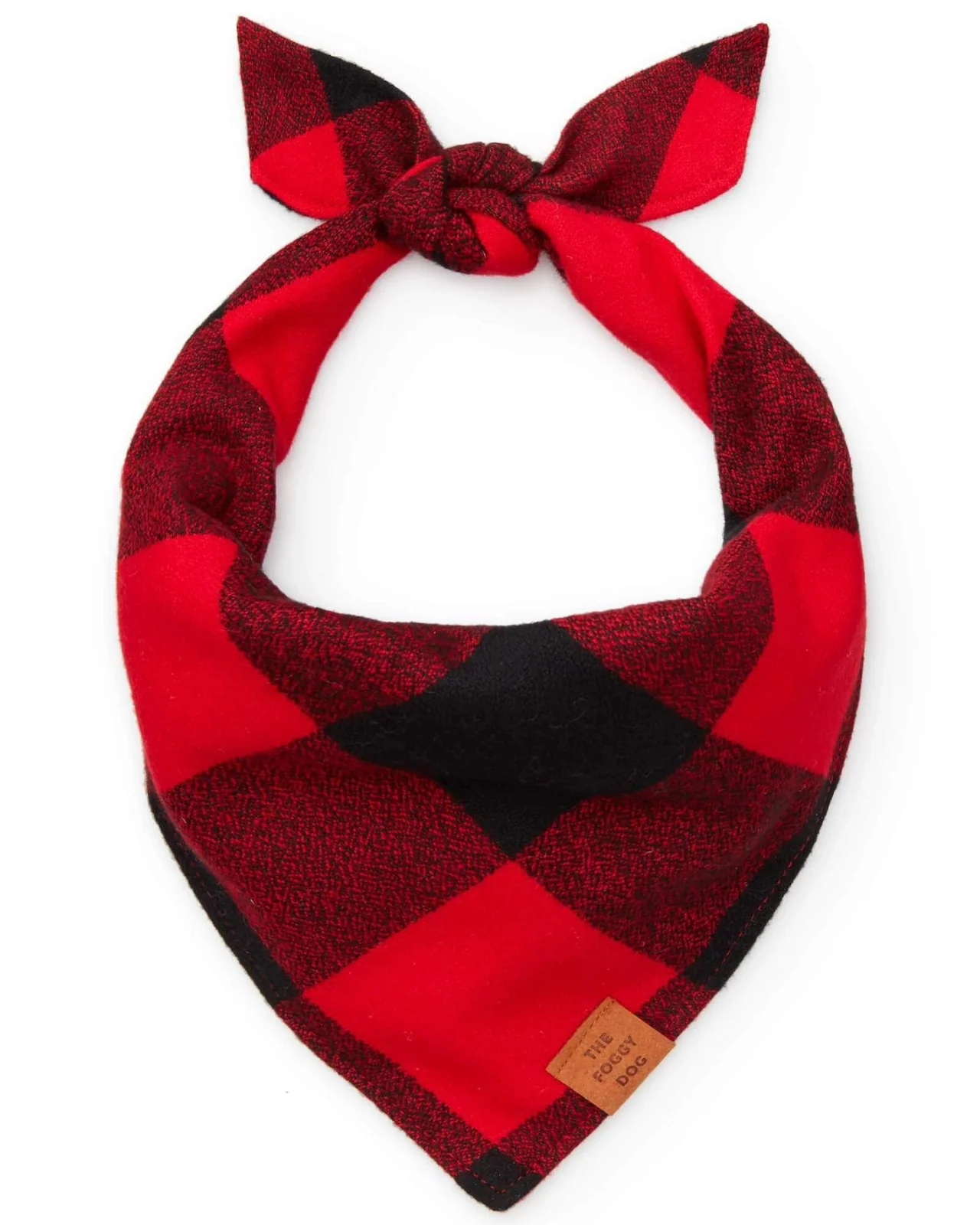 Red and Black Buffalo Check Flannel Dog Bandana (FINAL SALE) - Image 4