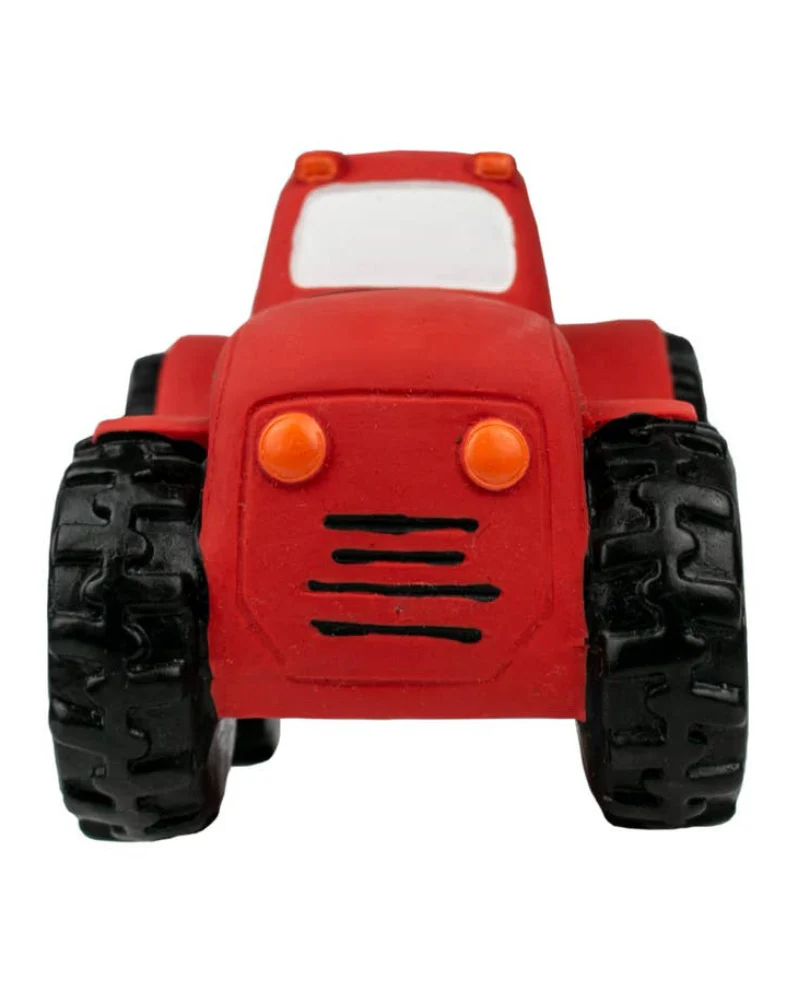 Red Tractor Latex Squeaker Dog Toy - Image 3
