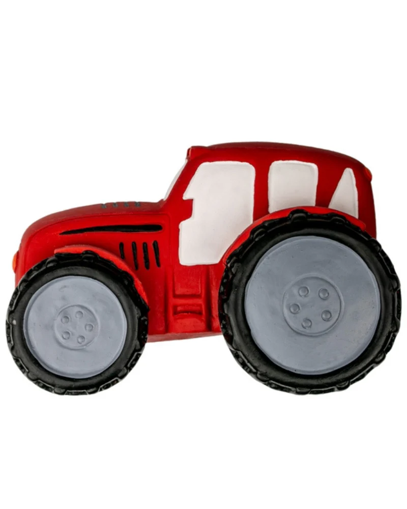 Red Tractor Latex Squeaker Dog Toy - Image 4