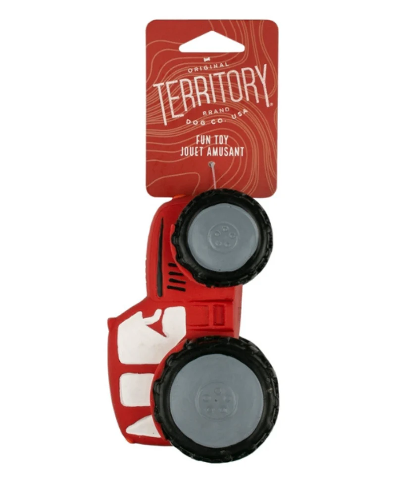 Red Tractor Latex Squeaker Dog Toy - Image 5