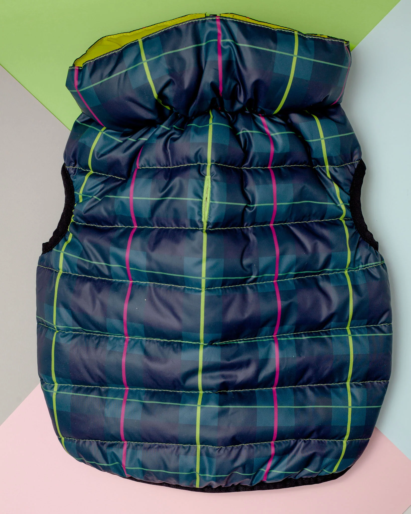 Reversible AiryVest in Hunter Plaid + Neon Yellow (DOG & CO. Exclusive) (FINAL SALE) - Image 4