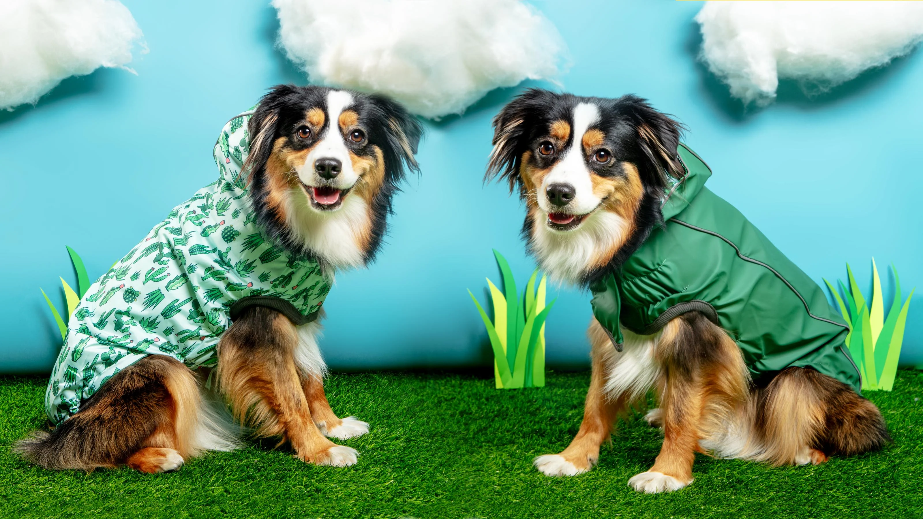 Reversible Waterproof Dog Raincoat in Green - Image 10