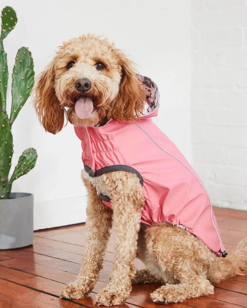 Reversible Waterproof Dog Raincoat in Pink (FINAL SALE) - Image 2