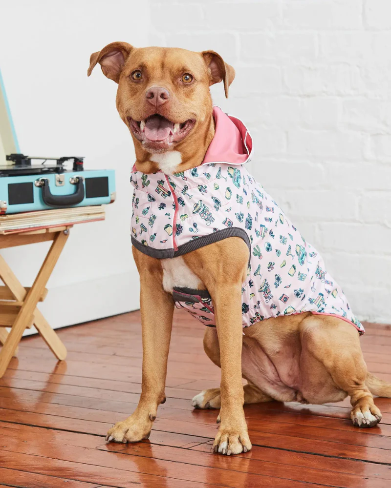 Reversible Waterproof Dog Raincoat in Pink (FINAL SALE) - Image 3