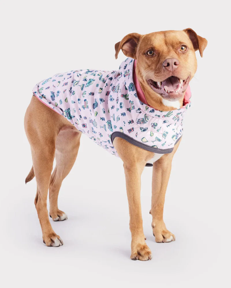 Reversible Waterproof Dog Raincoat in Pink (FINAL SALE) - Image 7