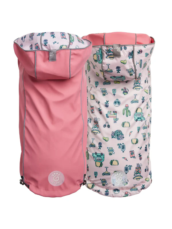 Reversible Waterproof Dog Raincoat in Pink (FINAL SALE) - Image 8