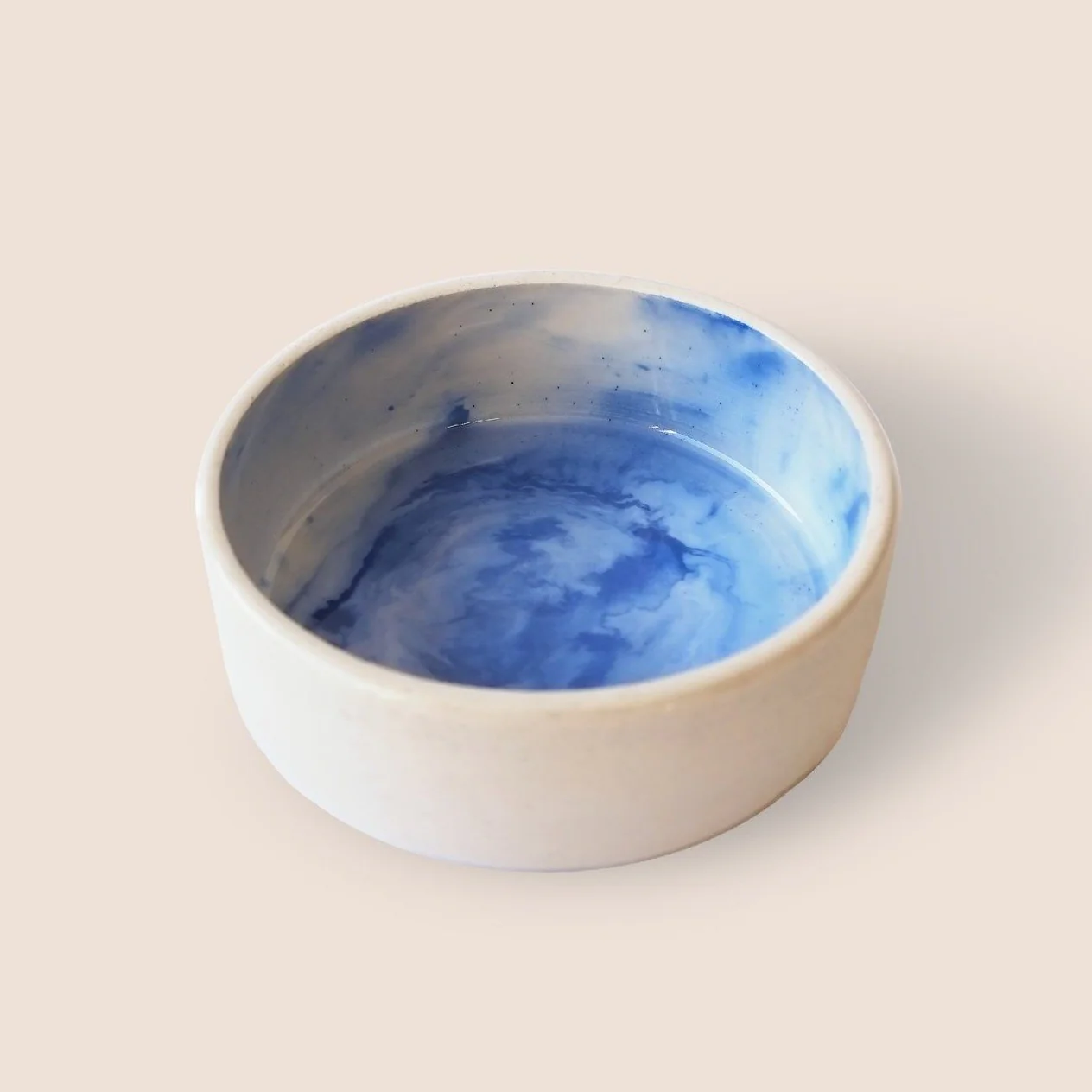 Handmade Ceramic Ocean Dog Bowl (Made in the USA) - Image 3