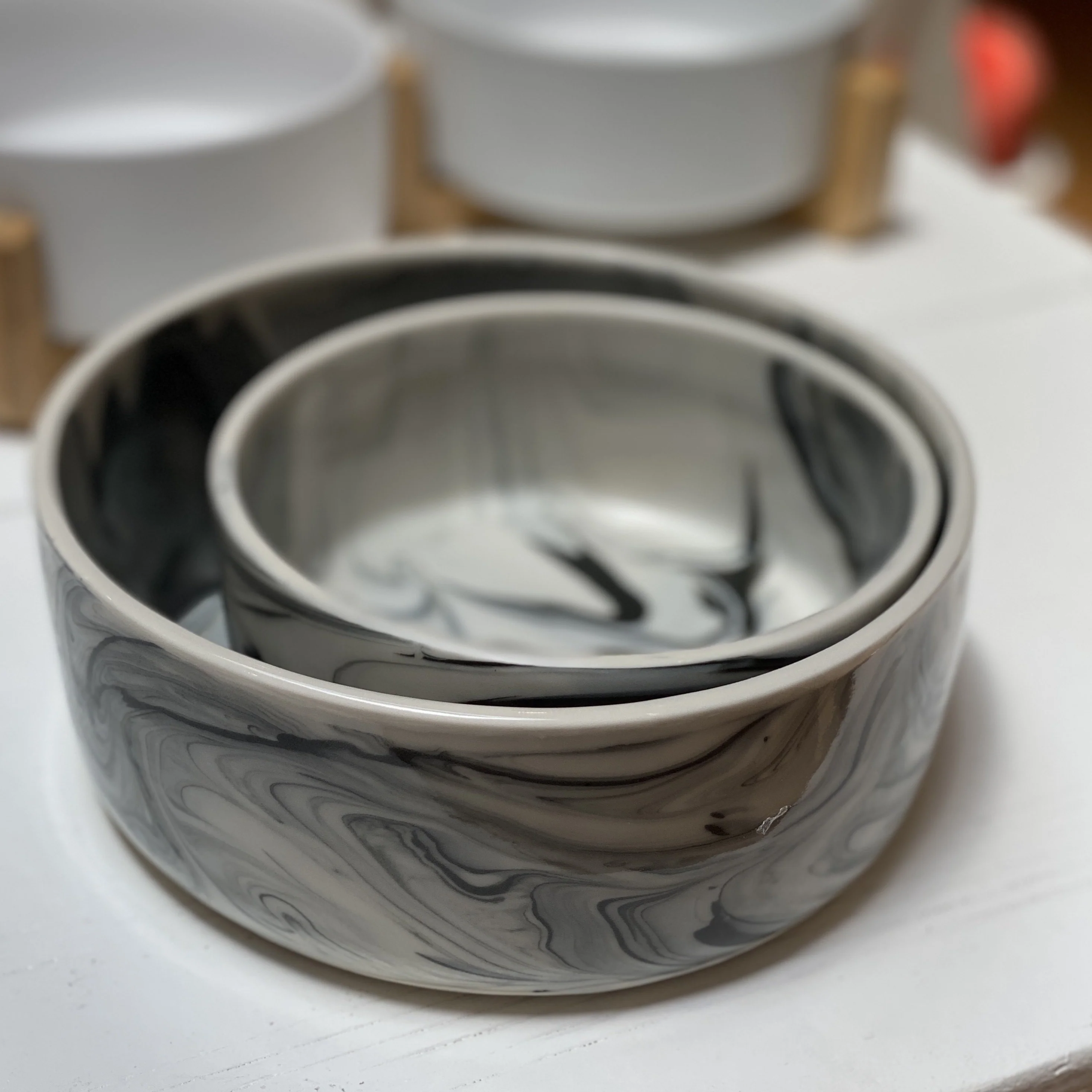 Handmade Ceramic Stormy Dog Bowl (Made in the USA) - Image 3
