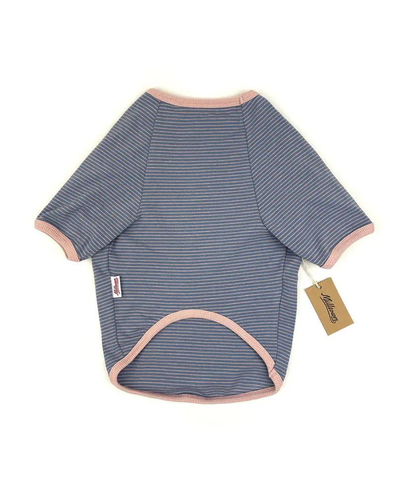 Rib Dog T-Shirt in Baby Blue & Pink Stripe (FINAL SALE) - Image 4