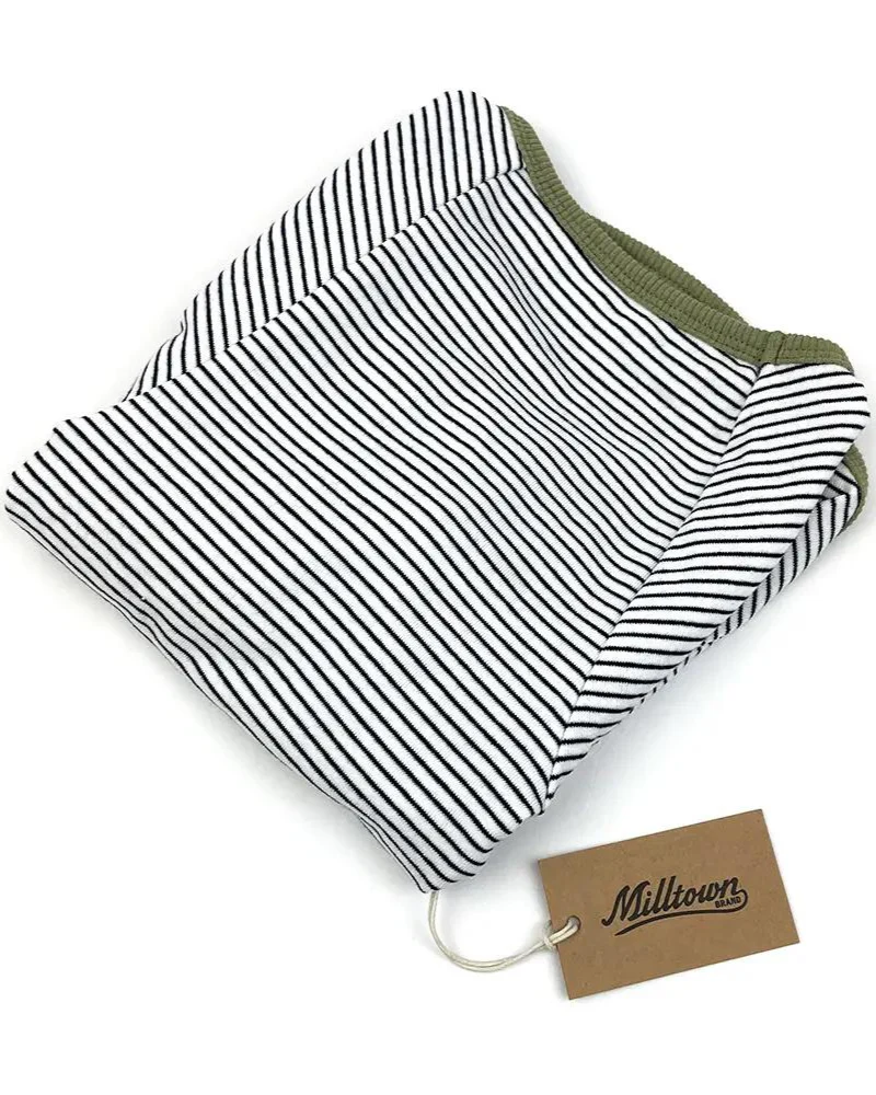 Rib Dog T-Shirt in White & Sage Stripe (CLEARANCE) - Image 4