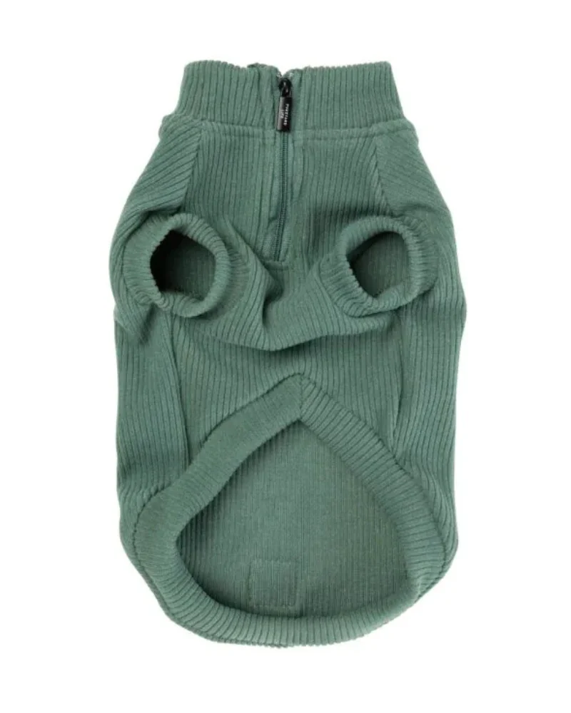 Ribbed Knit Dog Pullover in Myrtle Green (FINAL SALE) - Image 2