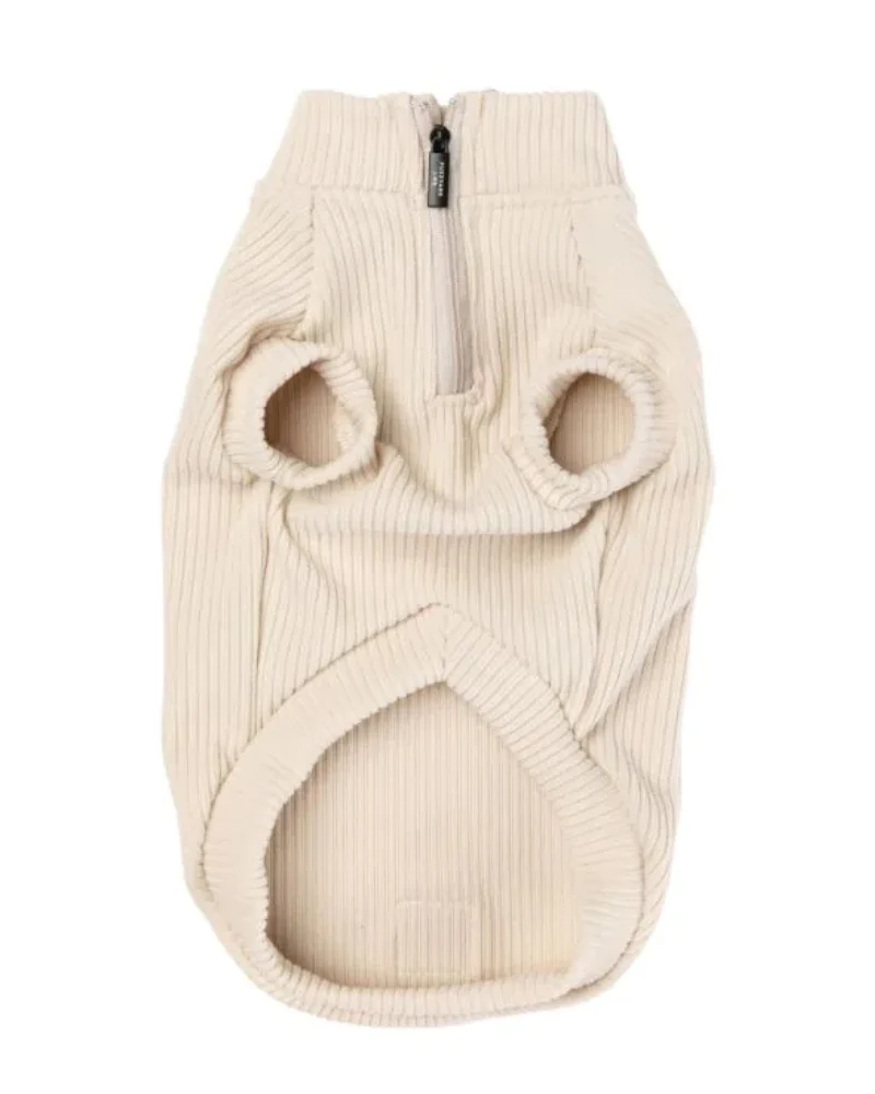 Ribbed Knit Dog Pullover in Sandstone - Image 3