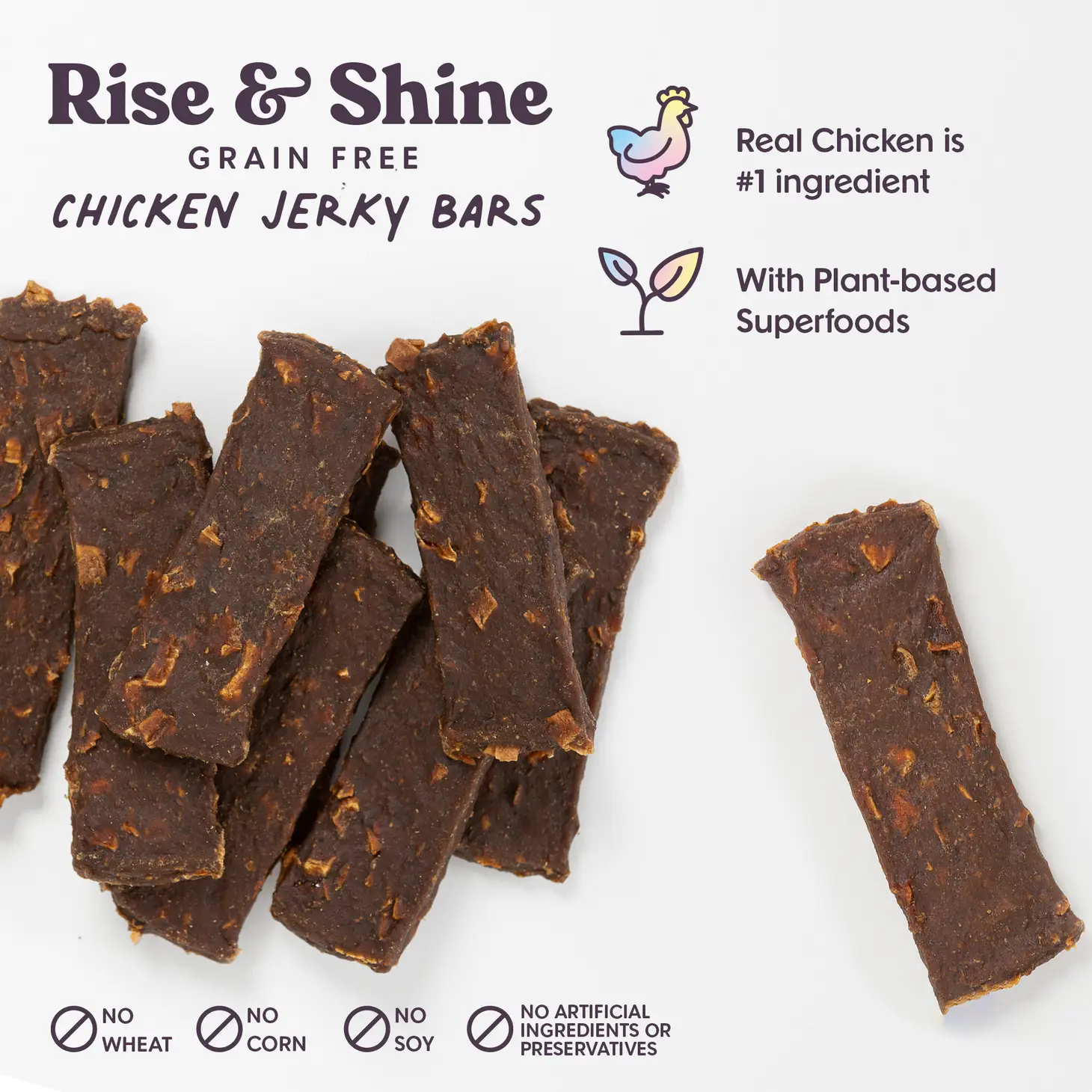 Rise & Shine Chicken Superfood Jerky Dog Treats (Made in the USA) - Image 7