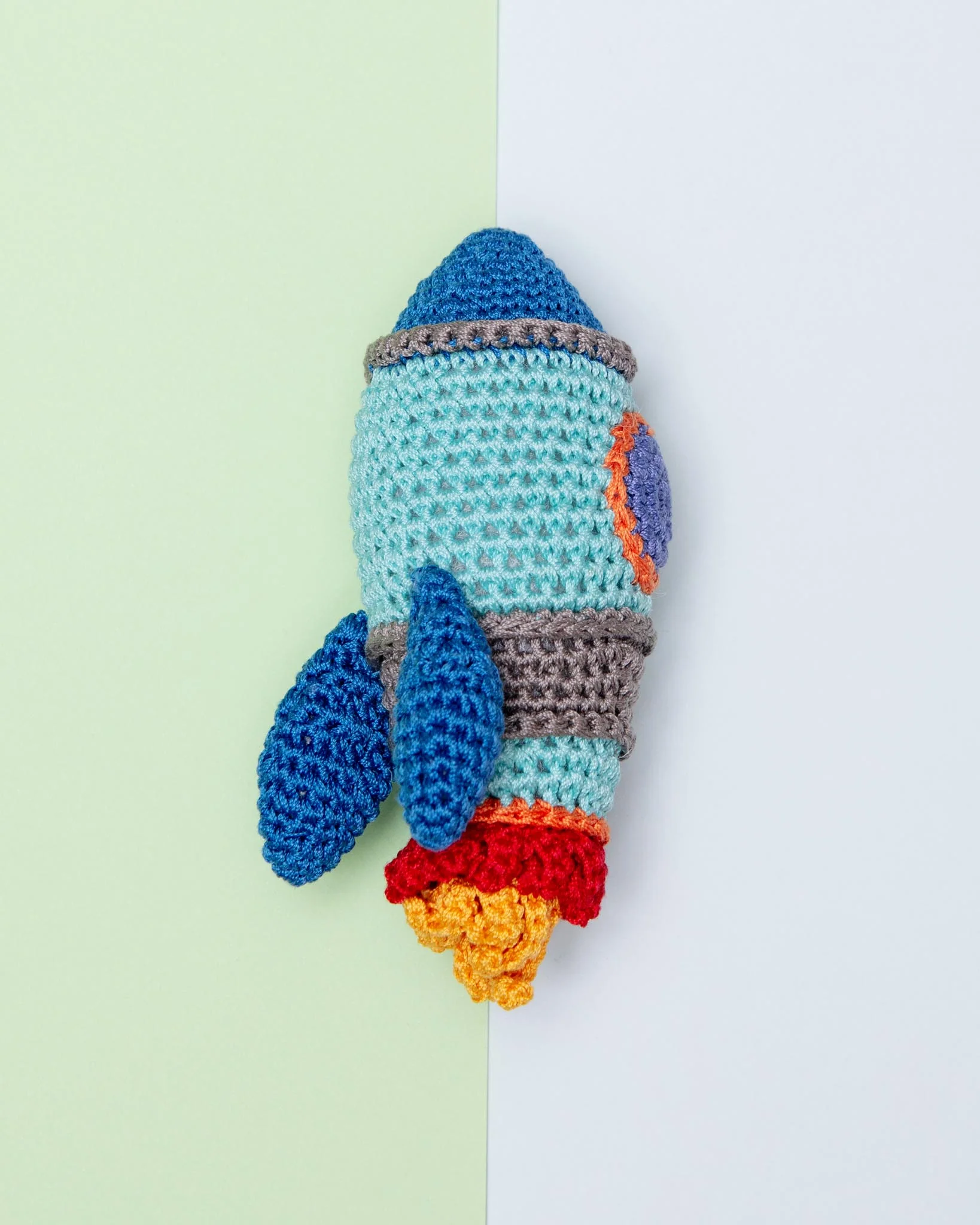 Rocket Ship Knit Organic Cotton Dog Toy - Image 2