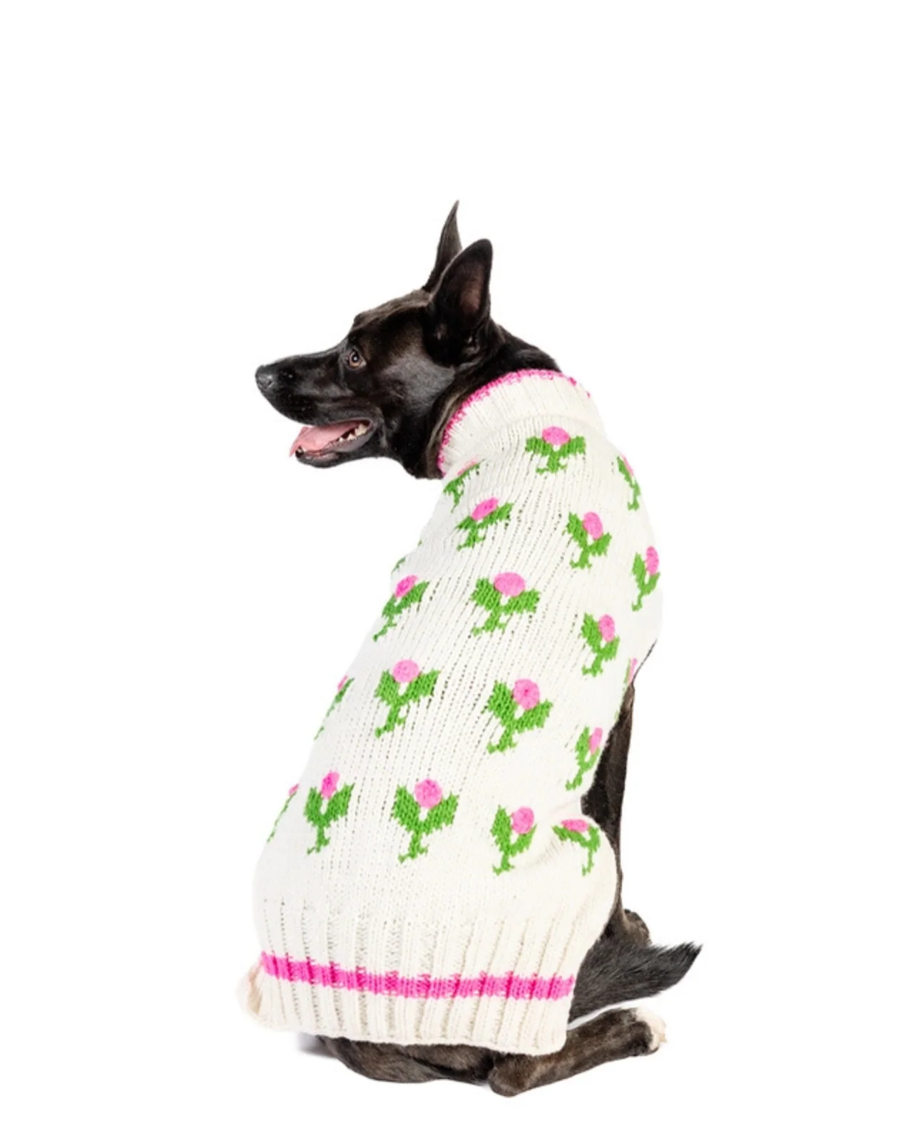 Rose Bud Wool Knit Dog Sweater (FINAL SALE) - Image 2