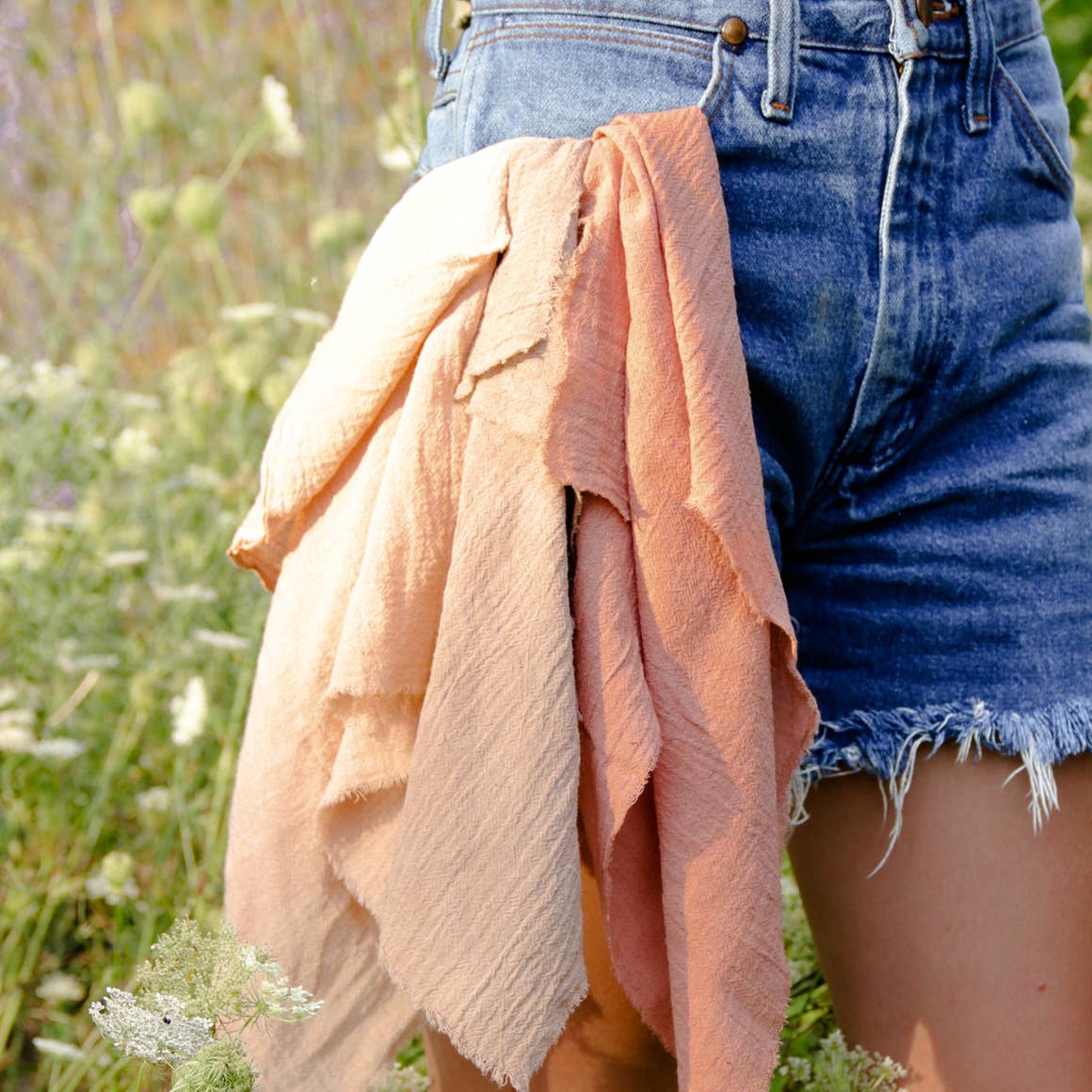ROSEMARINE TEXTILES | Terracotta Cotton Gauze Bandana - Image 3