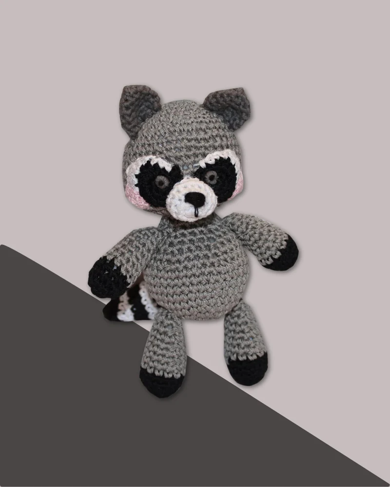 Rowdy The Trash Panda Raccoon Organic Knit Dog Toy - Image 2