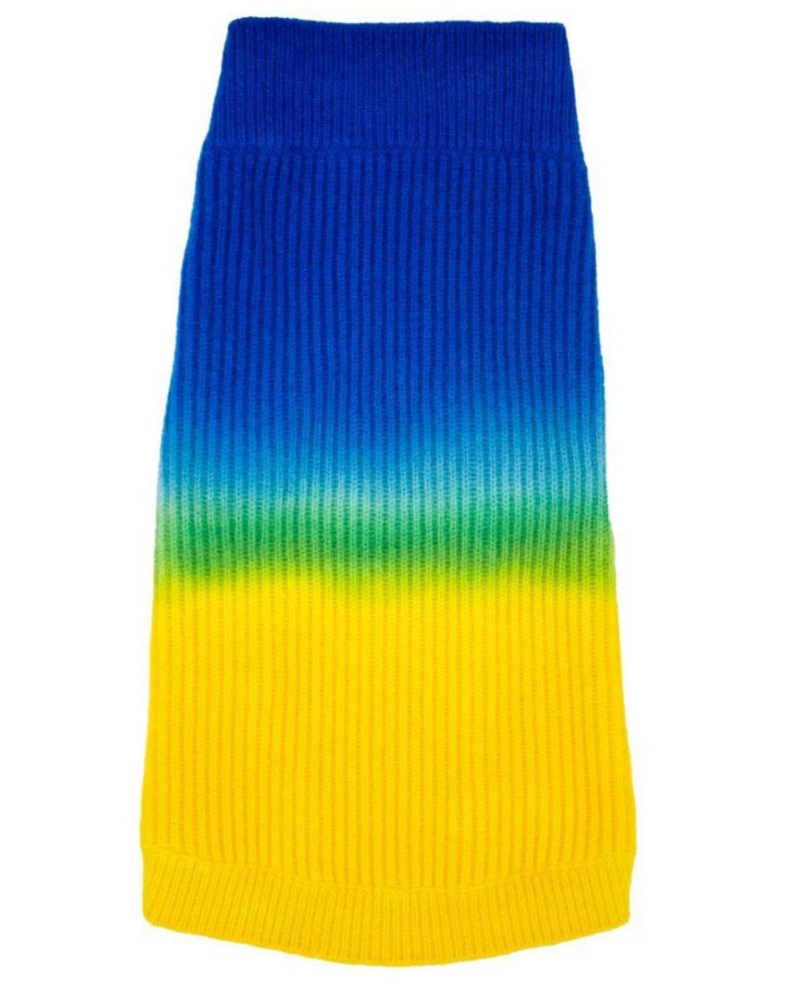Tie-Dye Cashmere Blend Sweater in Blueberry & Pineapple << FINAL SALE >> - Image 7
