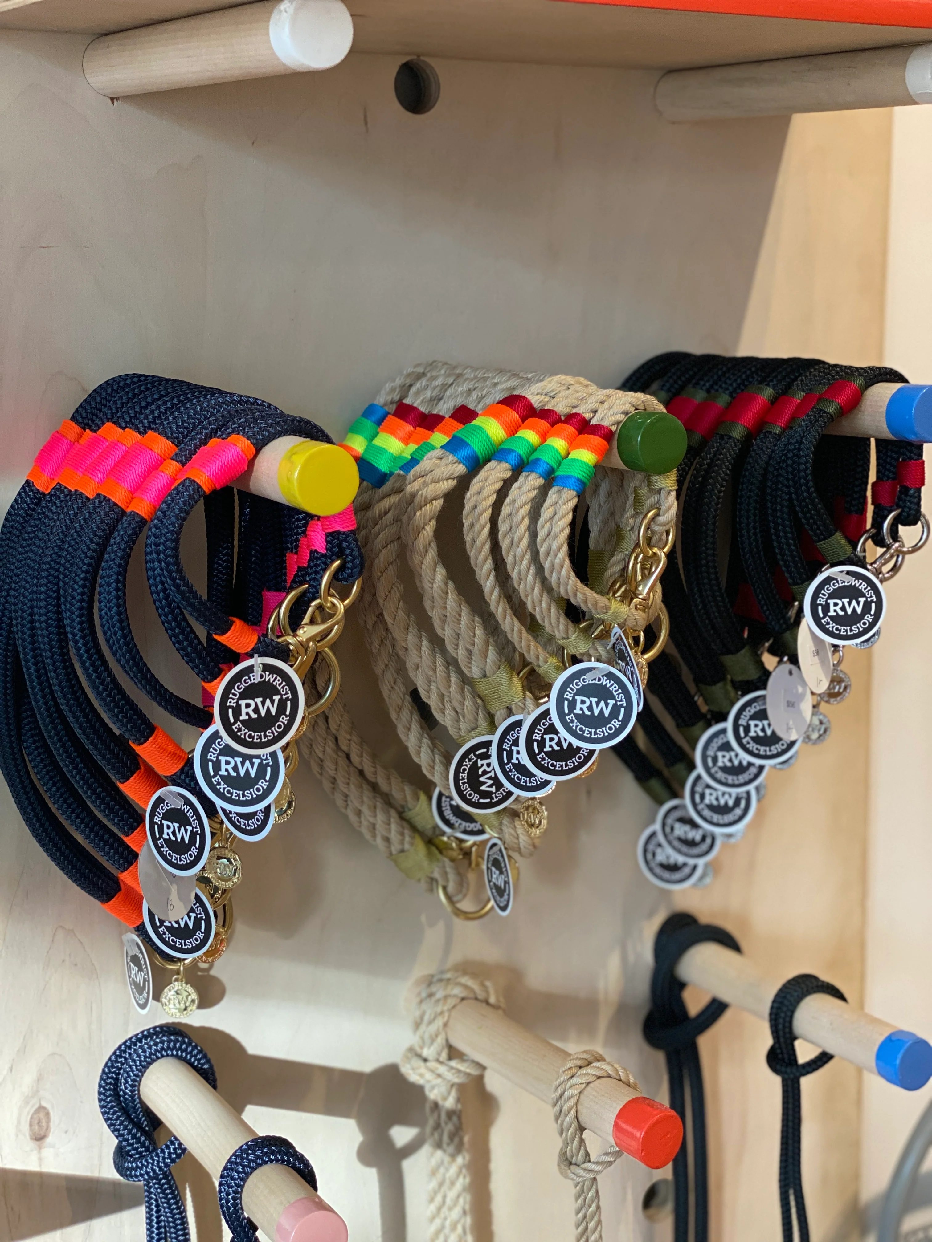 Navy, Neon Pink & Neon Orange Rope Dog Collar (Made in the USA) (FINAL SALE) - Image 3