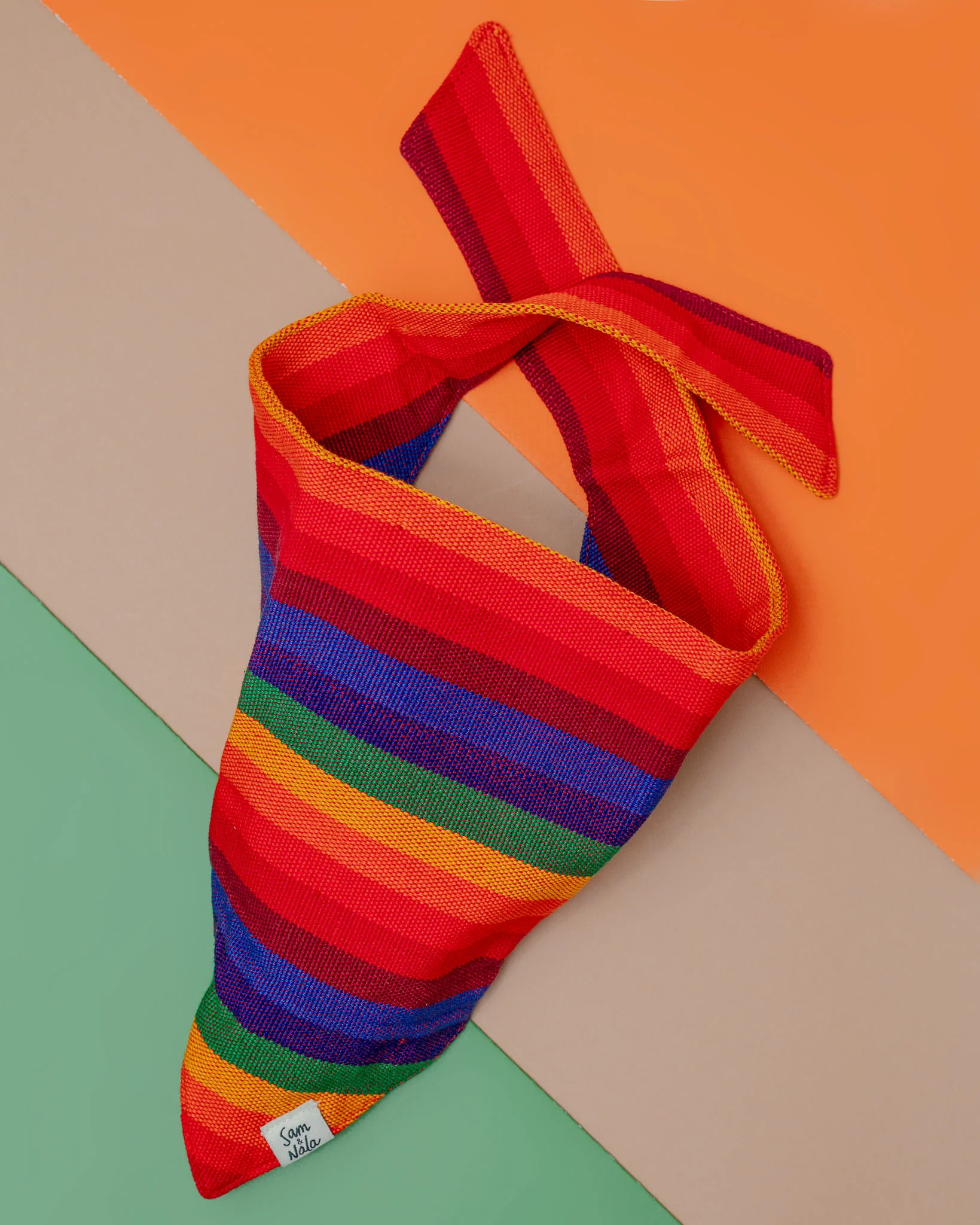 A Case Of Stripes Dog Bandana in Rainbow (FINAL SALE) - Image 3