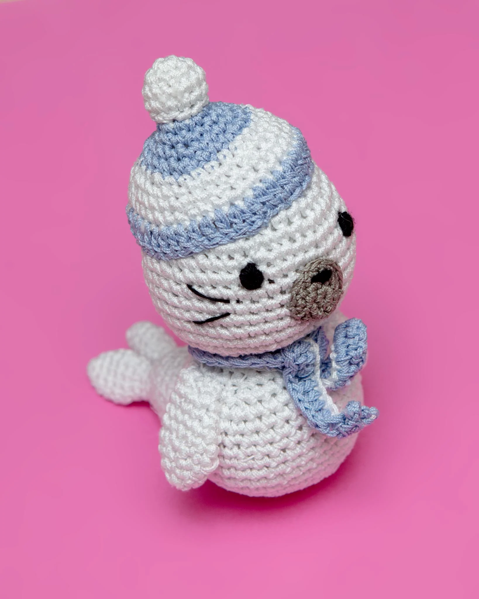 Sammy The Seal Organic Cotton Knit Dog Toy