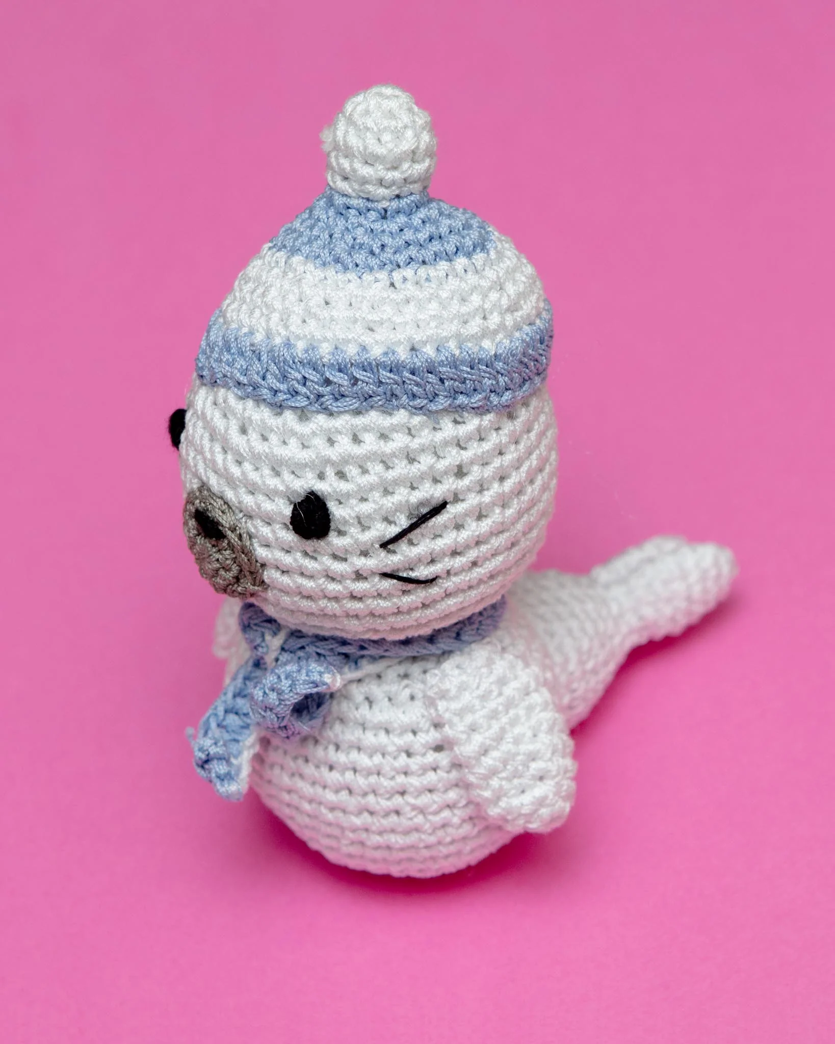 Sammy The Seal Organic Cotton Knit Dog Toy - Image 2