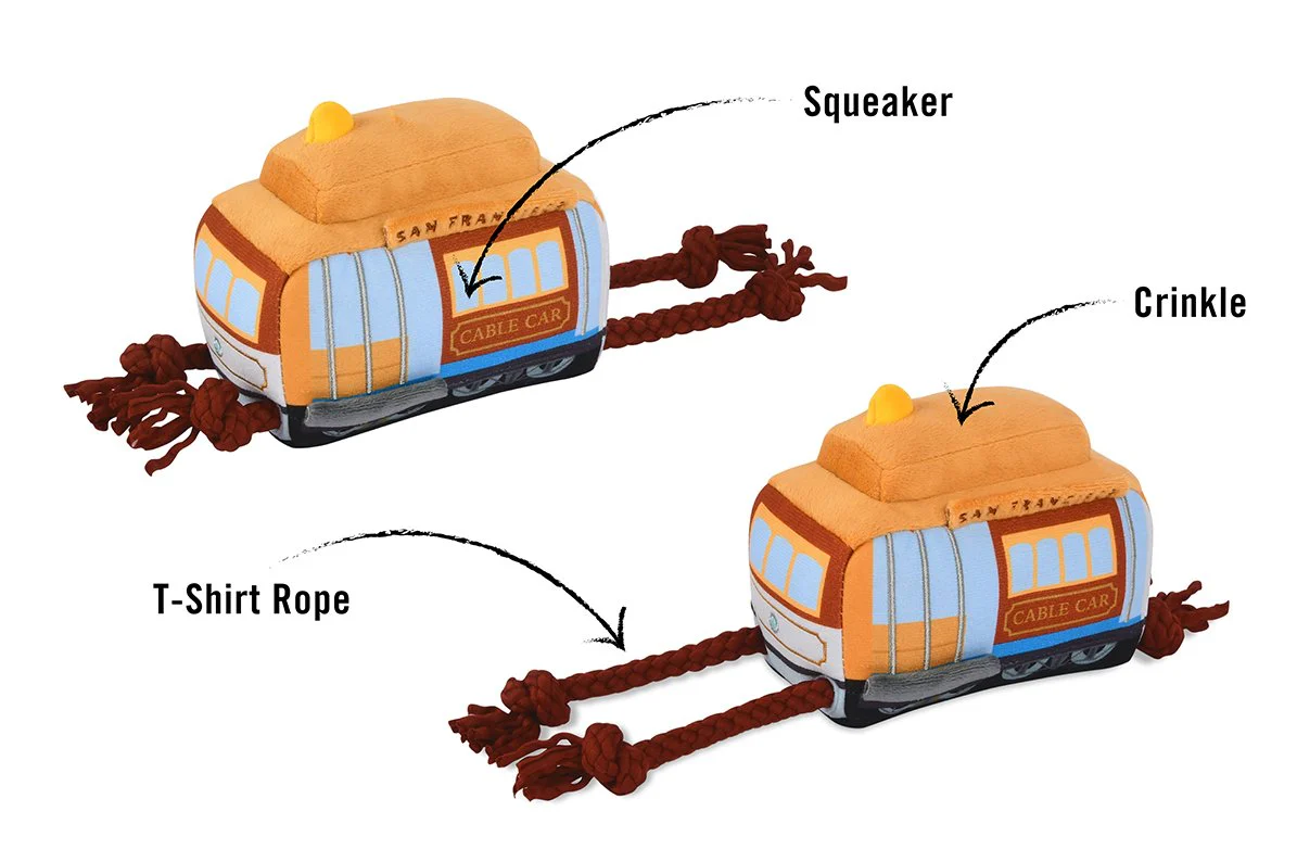 San Francisco Cable Car Plush Dog Toy - Image 5