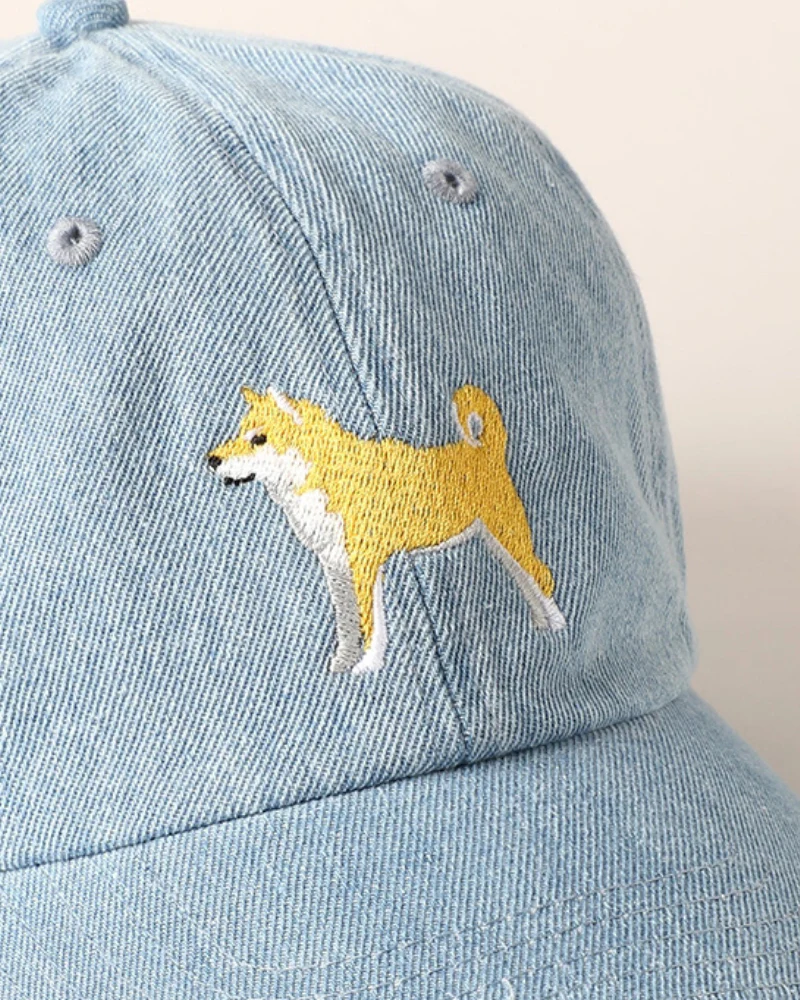 Shiba Inu Embroidered Denim Hat - Image 2