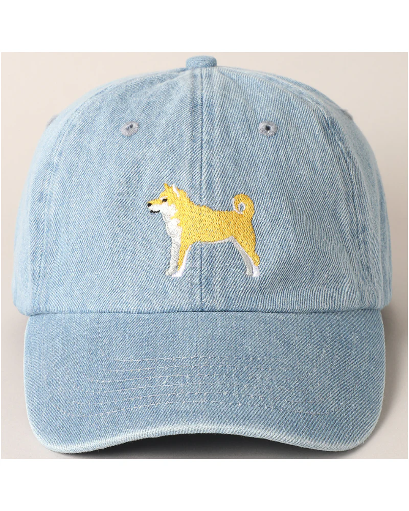Shiba Inu Embroidered Denim Hat - Image 3