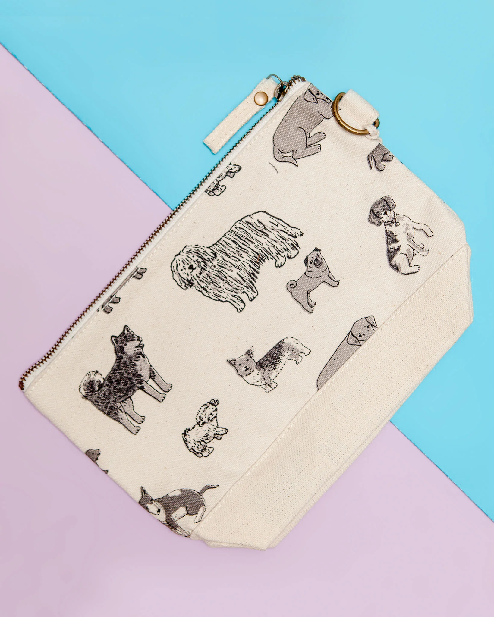 Dog Print All Purpose Pouch in Natural