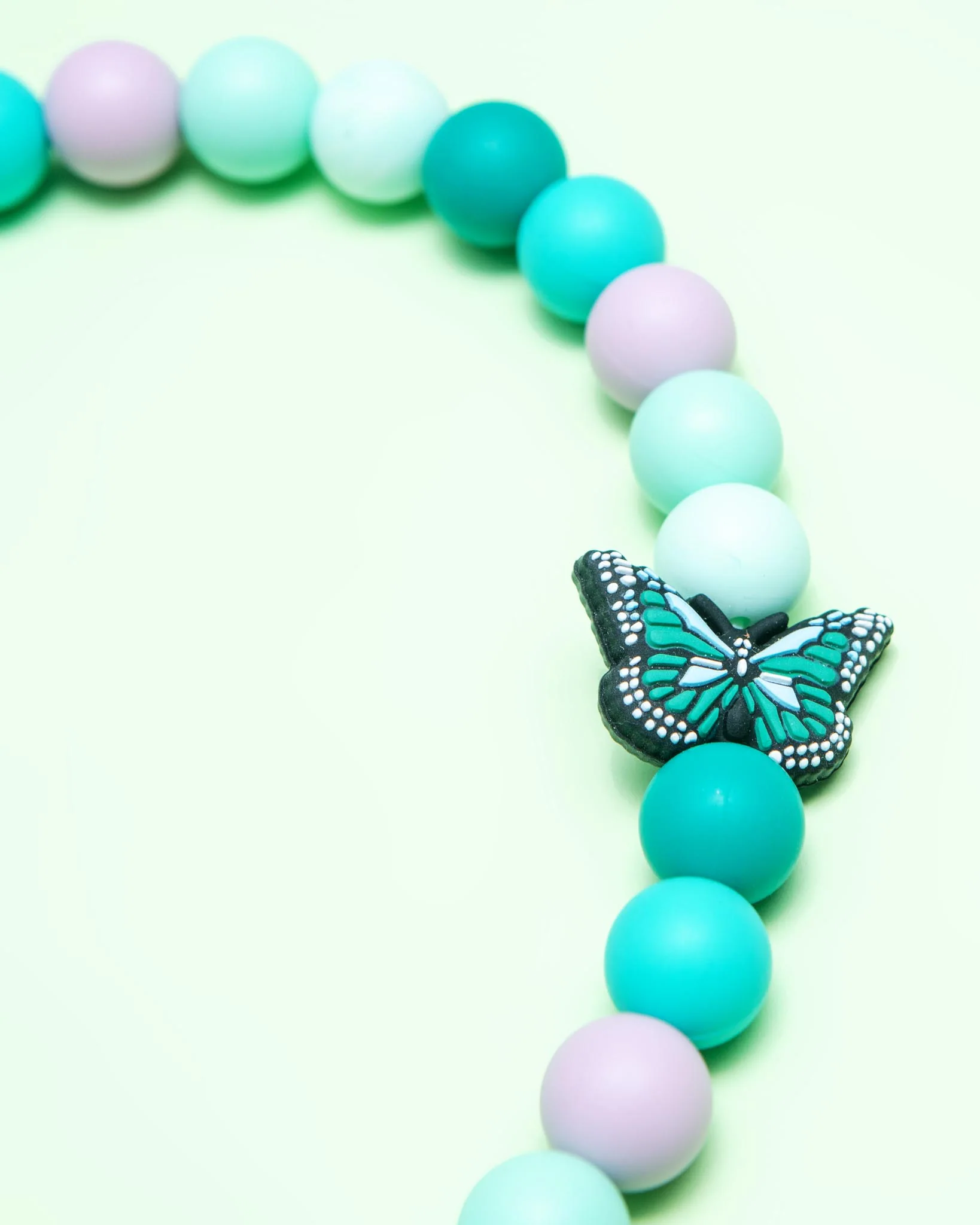 Silicone Beaded Necklace for Dogs w/ Charm (Made in the USA) - Image 2