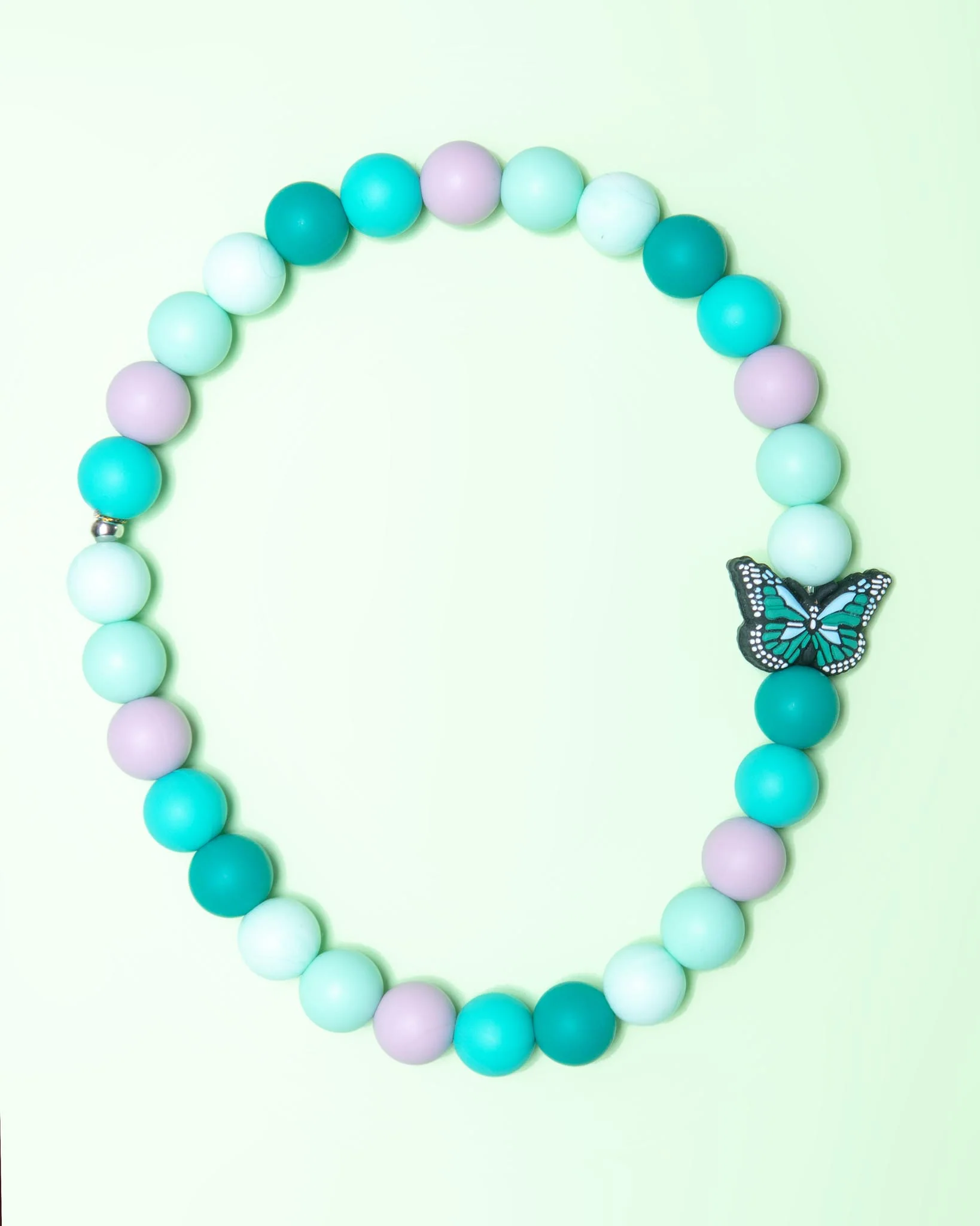 Silicone Beaded Necklace for Dogs w/ Charm (Made in the USA) - Image 3