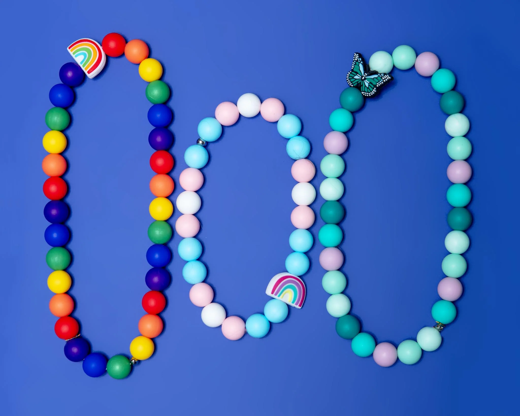 Silicone Beaded Necklace for Dogs w/ Charm (Made in the USA) - Image 7