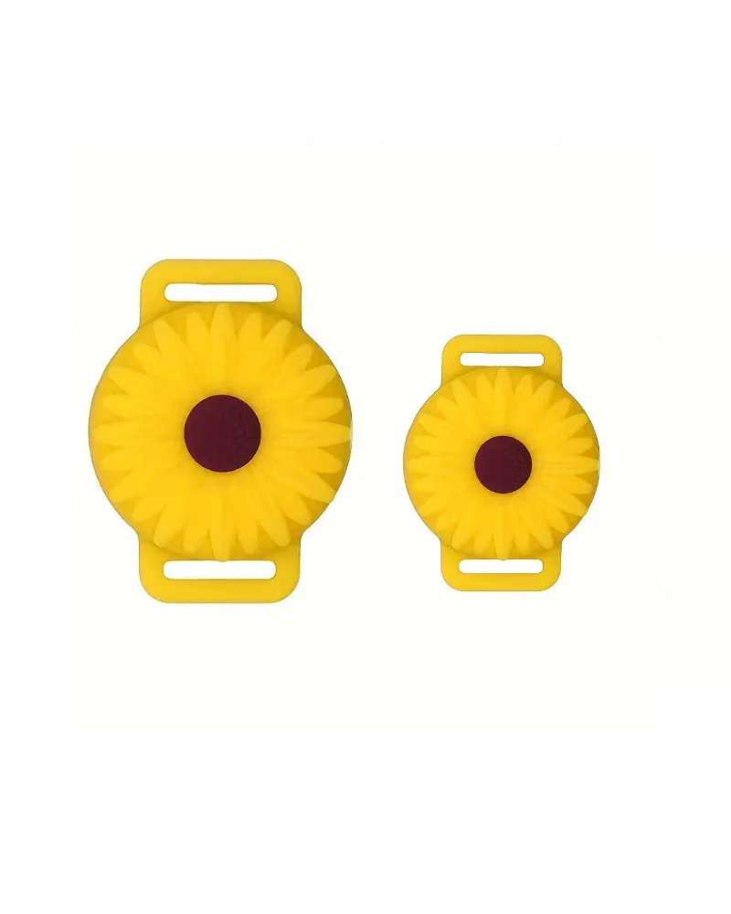 Silicone Flower AirTag Holder for Dog Collar (Zinia or Sunflower) - Image 2