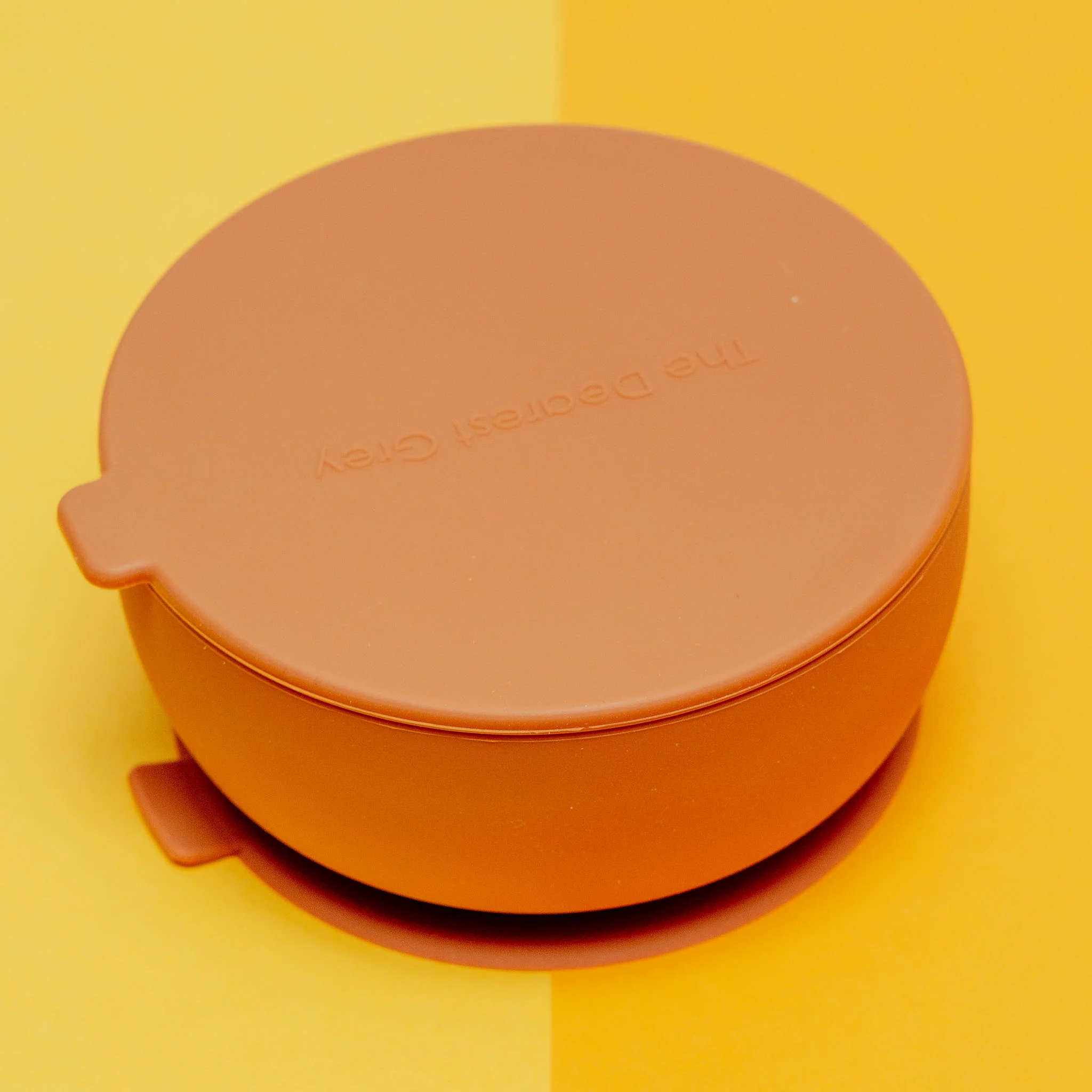 Silicone Suction Dog Food & Water Bowl with Lid in Terracotta << FINAL SALE >> - Image 3