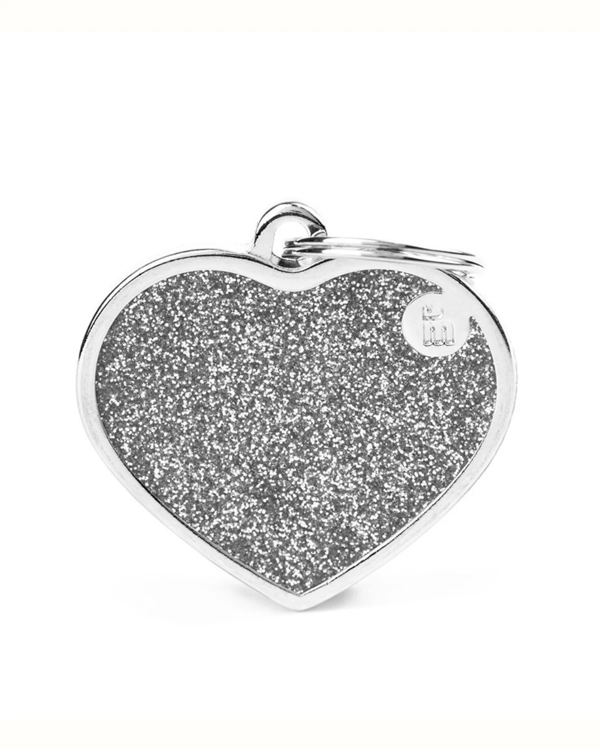 Silver Glitter Heart Custom Pet ID Tag - Image 5