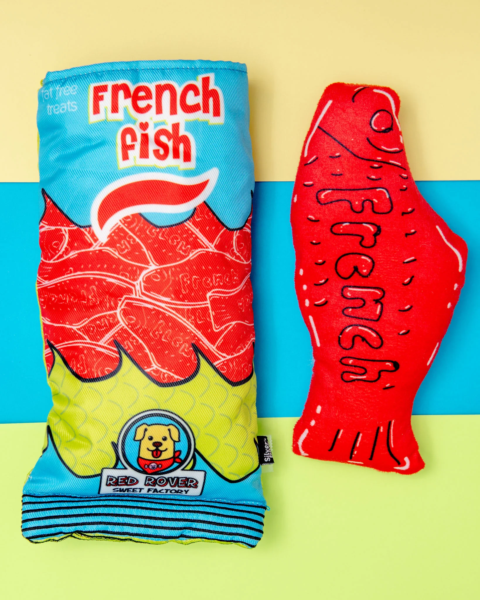 French Fish Crinkle + Squeak Dog Toy