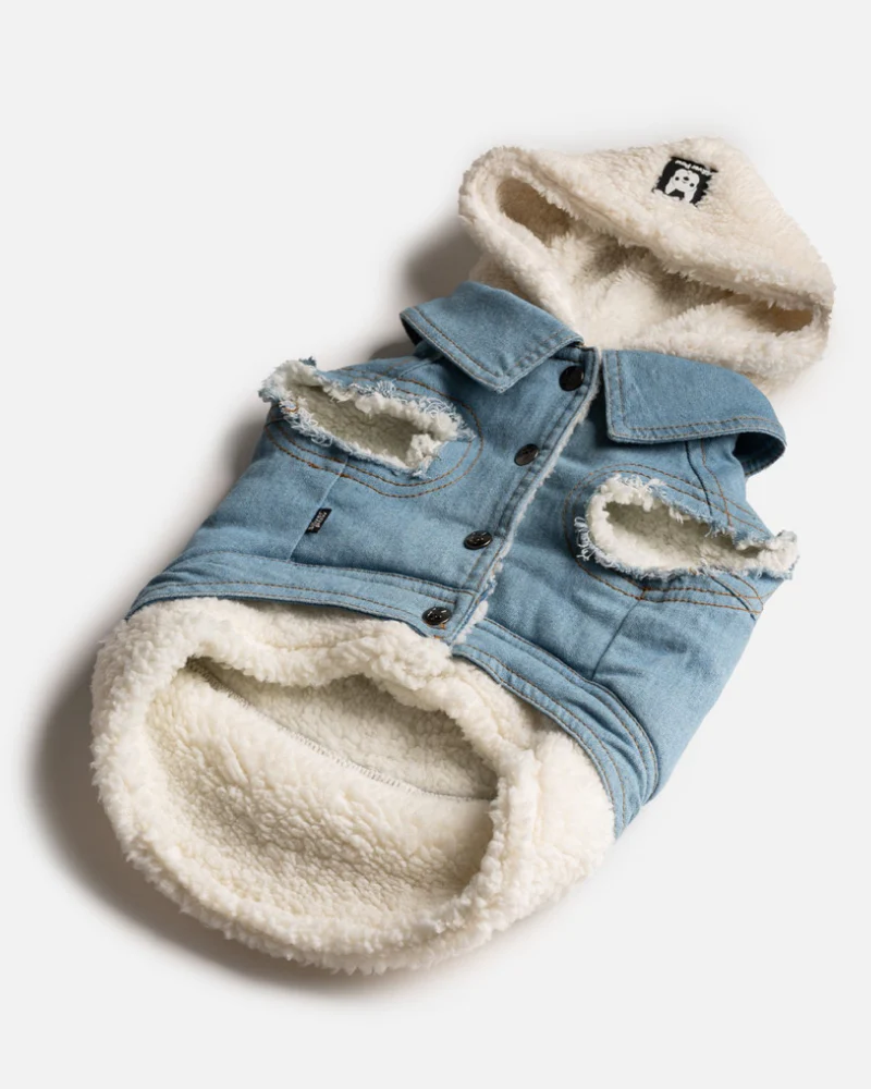 Justin Denim & Shearling Dog Jacket<br>((FINAL SALE)) - Image 3