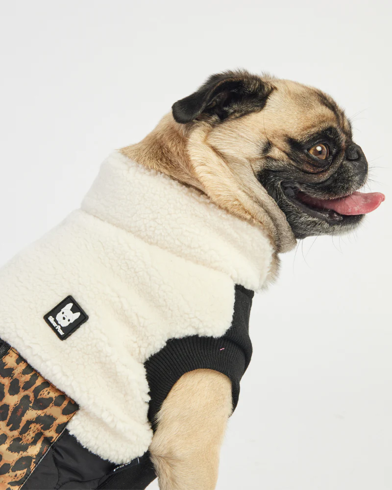 Loki Sherpa + Leopard Quilted Dog Jacket<br>((FINAL SALE)) - Image 5