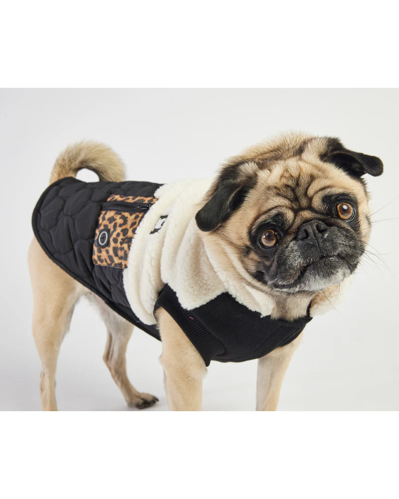 Loki Sherpa + Leopard Quilted Dog Jacket<br>((FINAL SALE)) - Image 6