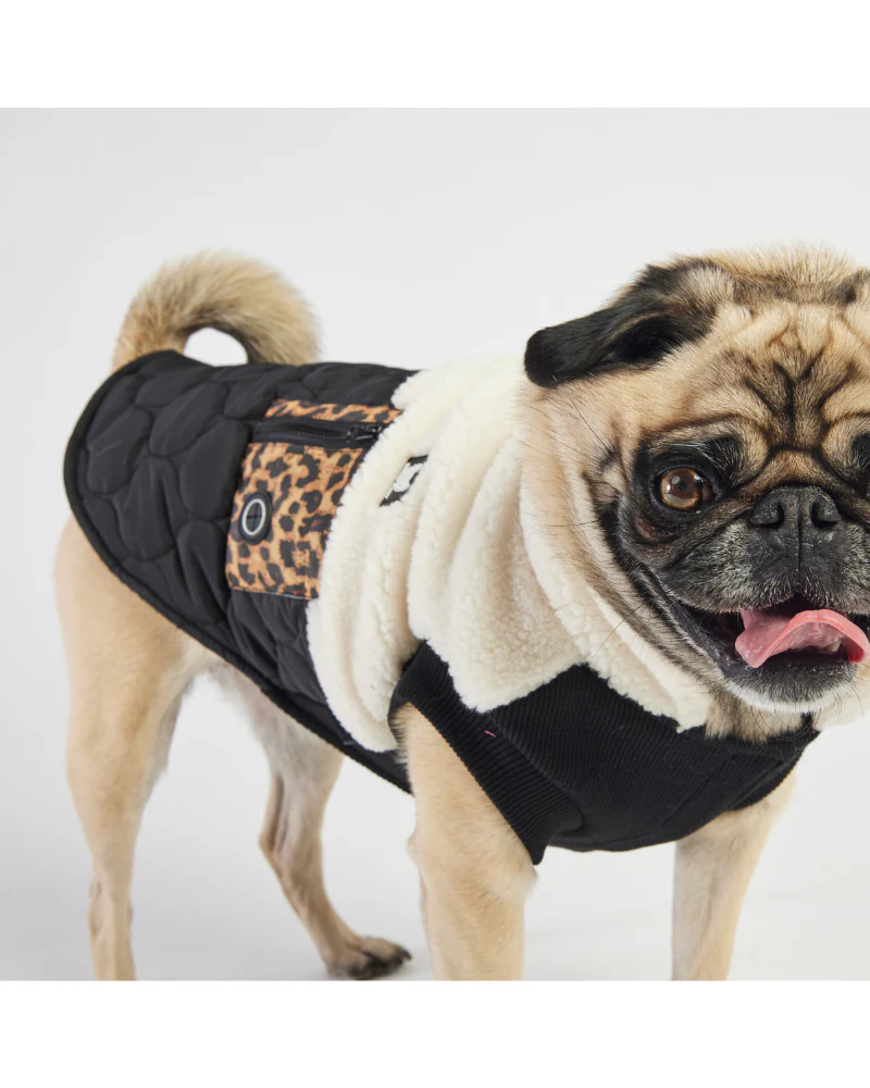 Loki Sherpa + Leopard Quilted Dog Jacket<br>((FINAL SALE)) - Image 7