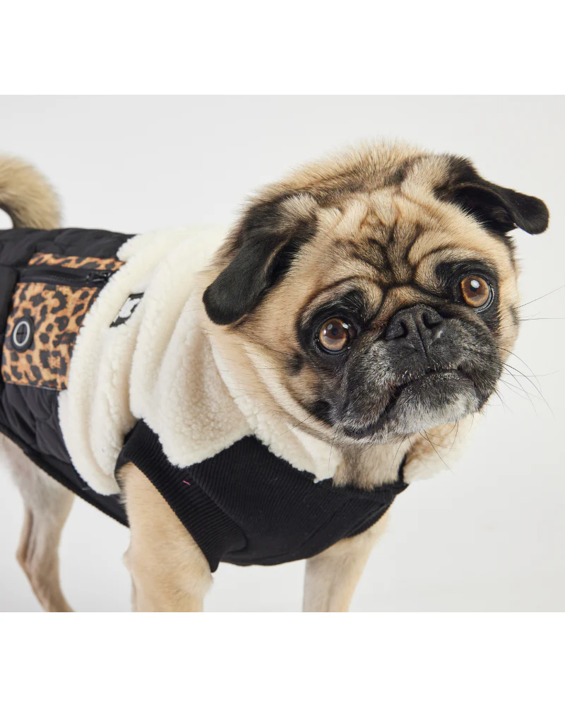 Loki Sherpa + Leopard Quilted Dog Jacket<br>((FINAL SALE)) - Image 8